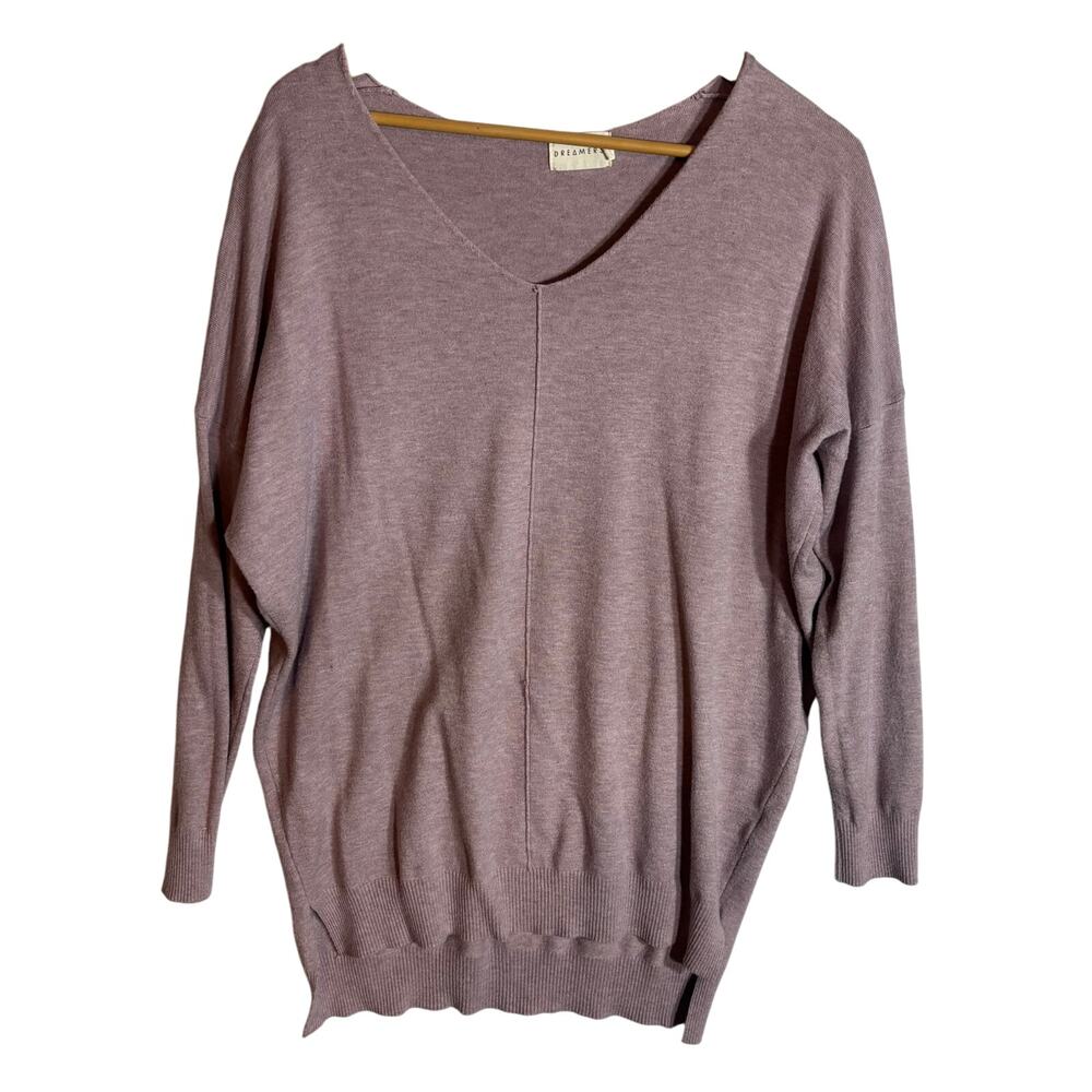 Dreamers Dusty Rose Pink Colored Hi Low Loose Knit Sweater Size M/L